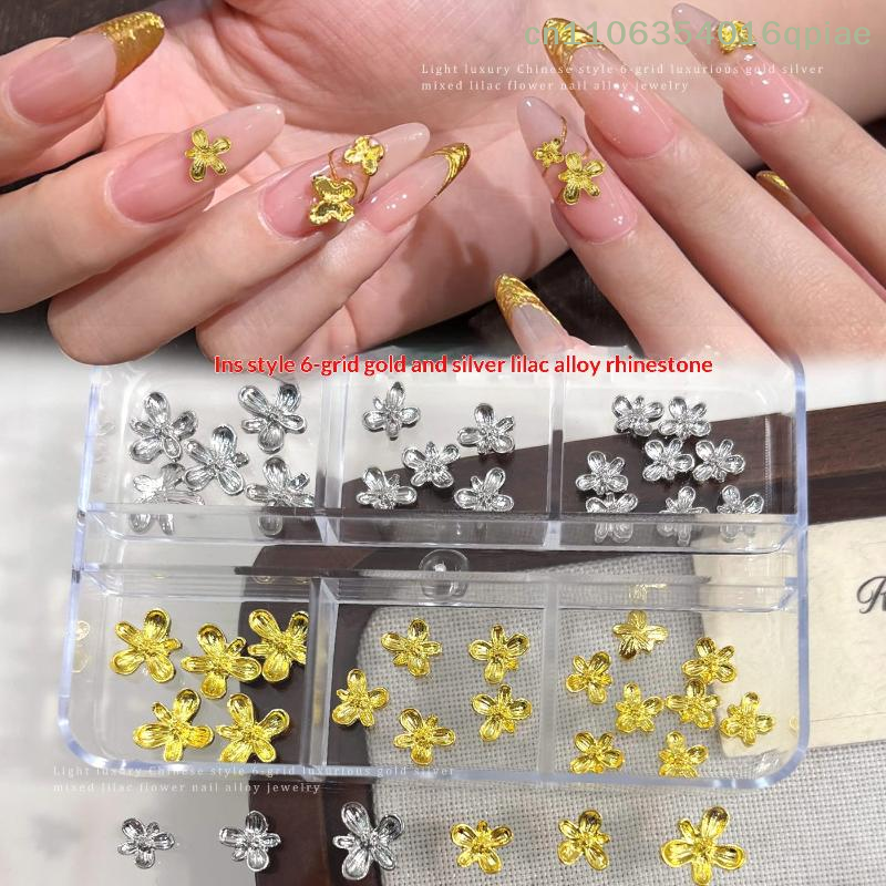 Nail Art Lilac - （Summer4）20/30 Pcs 3D Alloy Flower Nail