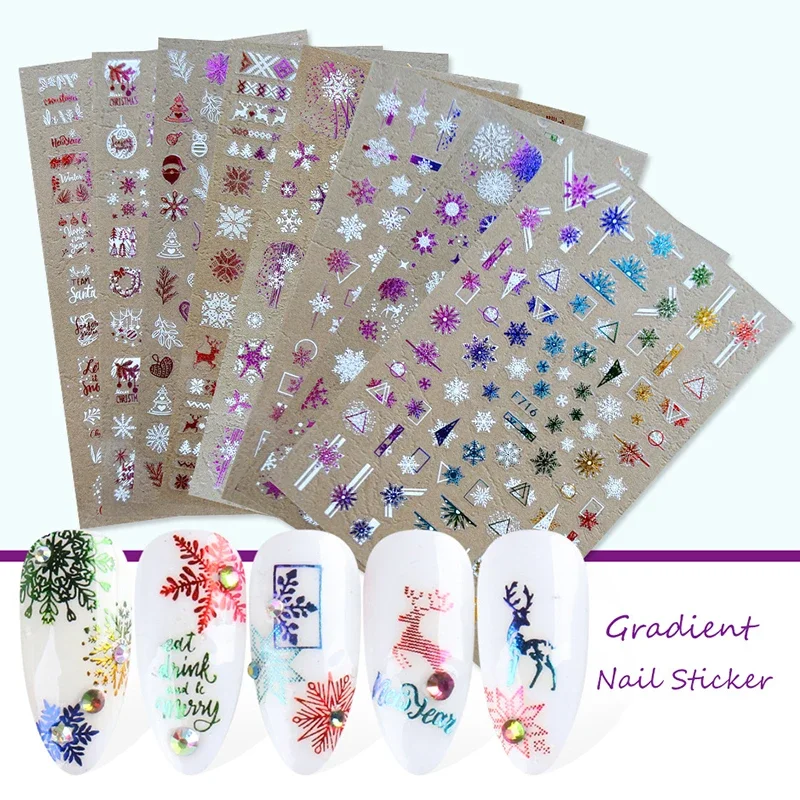 Nail Art Xmas - Xmas Nails Stickers Winter Santa Claus