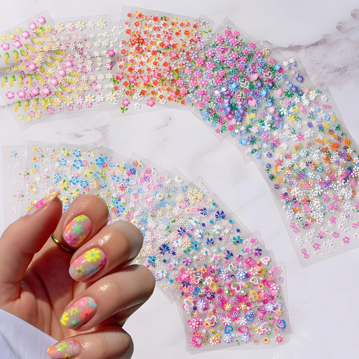 Nail Art Flower - Cute Daisy Flower Nail Art Stickers,