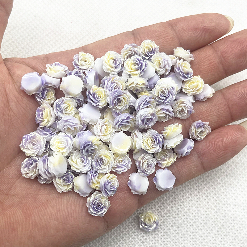 Nail Art Flower - 30pcs 13mm High Quality Glitter Resin