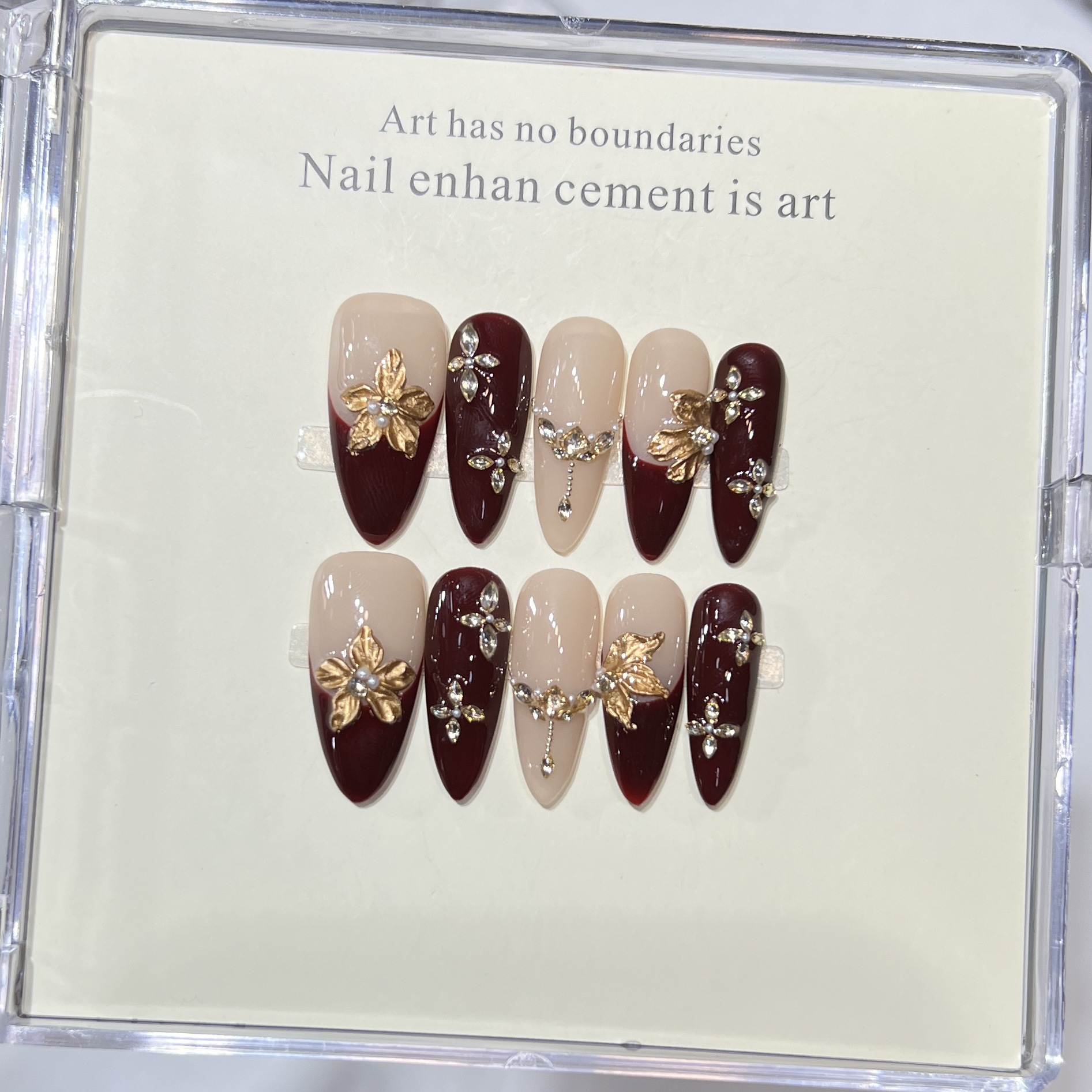 Nail Art Flower - 10Pcs Handmade Elegant French Detachable Fake