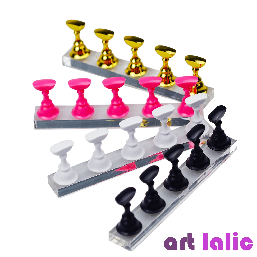 Nail Art Full Color - 5Pcs Nail Art Practice Display Stand