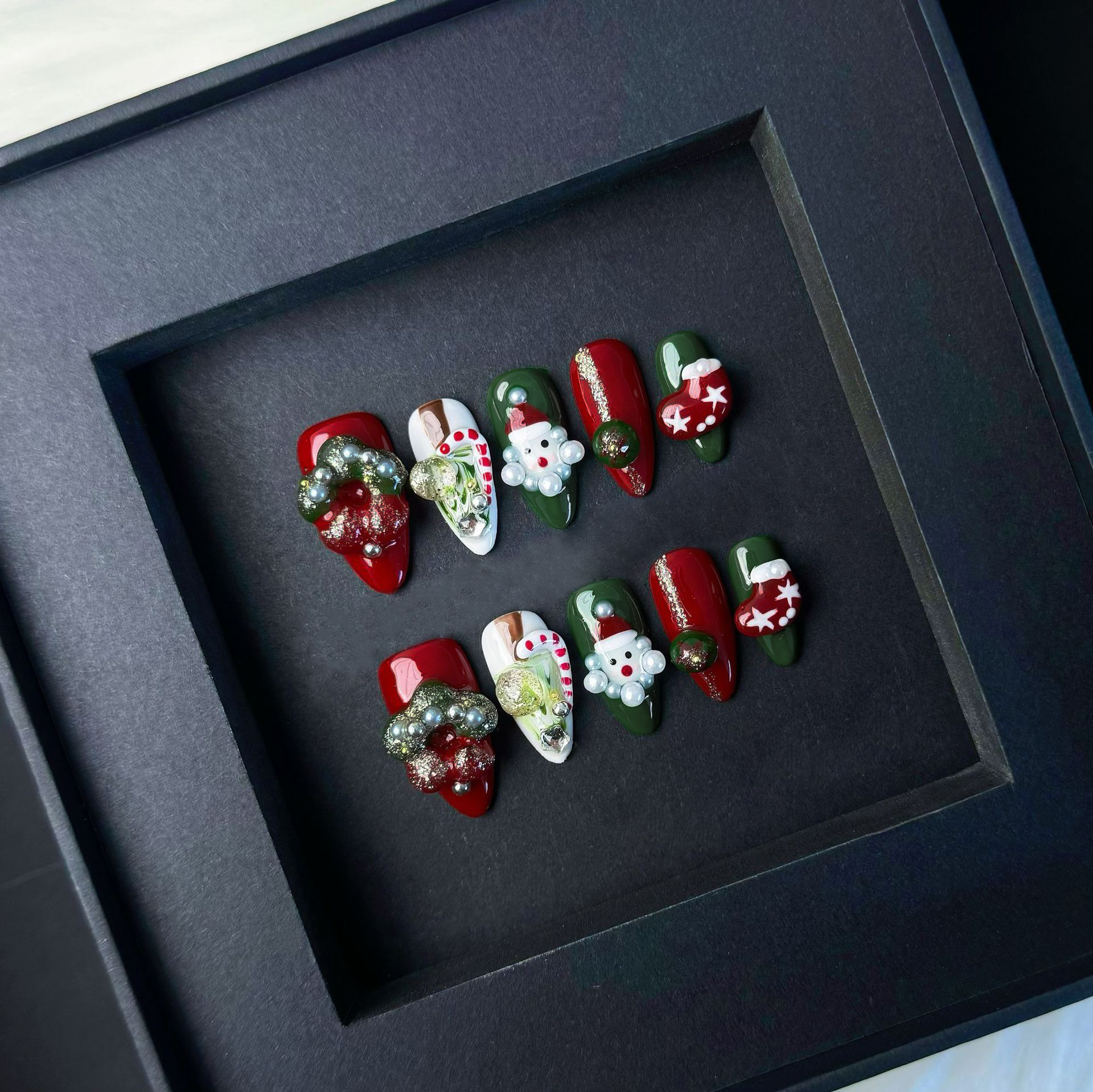 10pcs/set Crystal Red Almond H - Nail Art Red Cherry incelemesi ve fiyatı