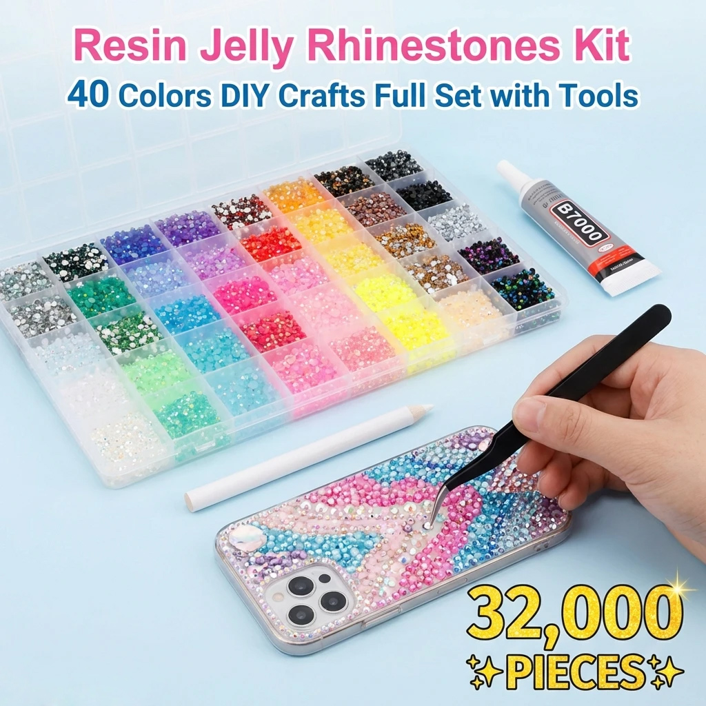 32000pcs Resin Jelly Rhineston - Nail Art Full Color incelemesi ve fiyatı