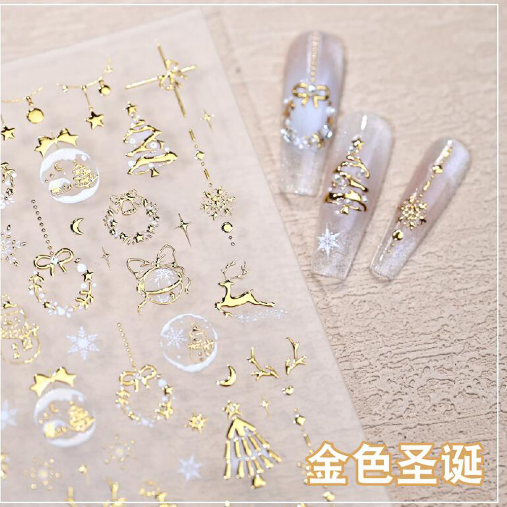 5D Bronzing Gold Christmas Nai - Nail Art Xmas incelemesi ve fiyatı