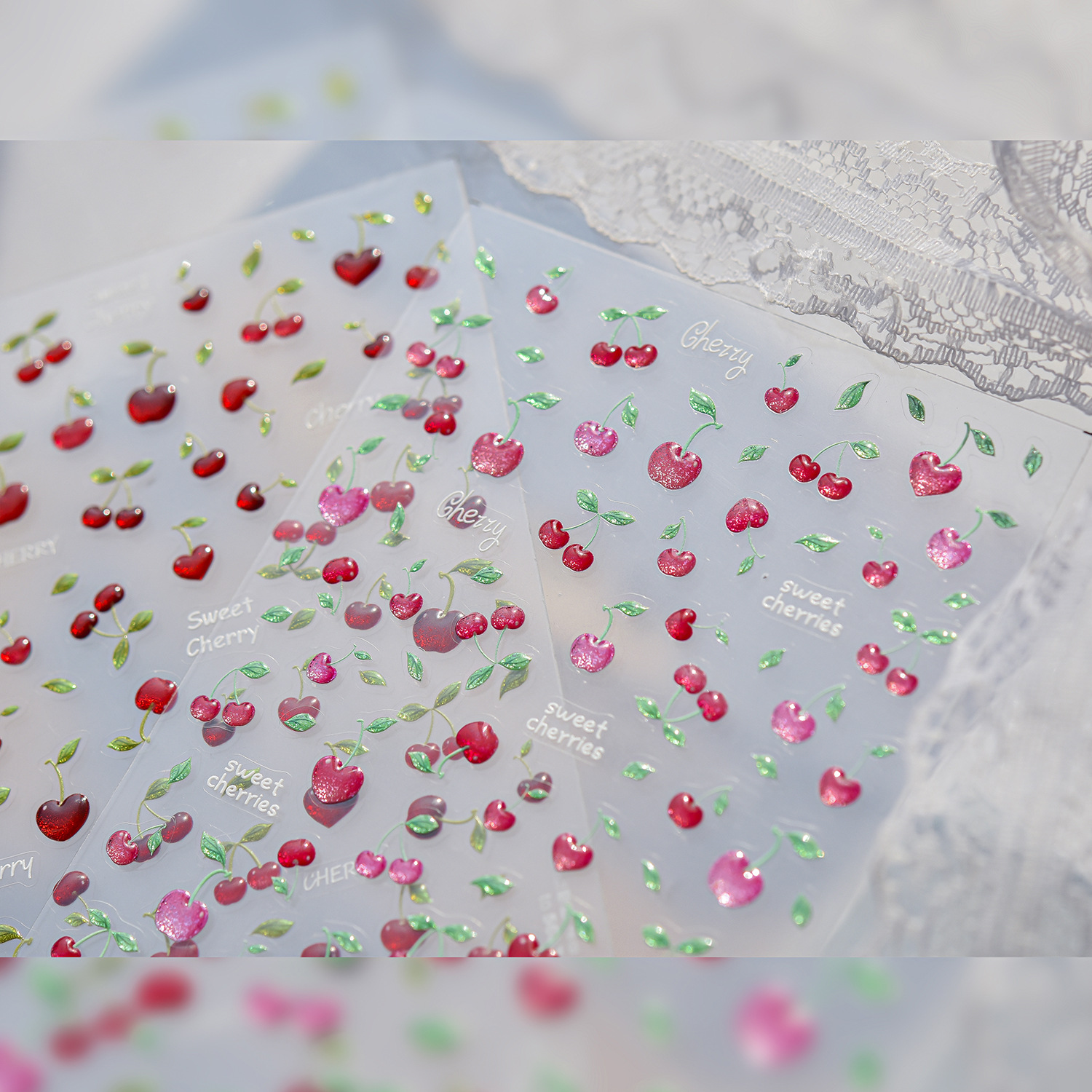 5D Jelly Nail Art Stickers Swe - Nail Art Red Cherry incelemesi ve fiyatı