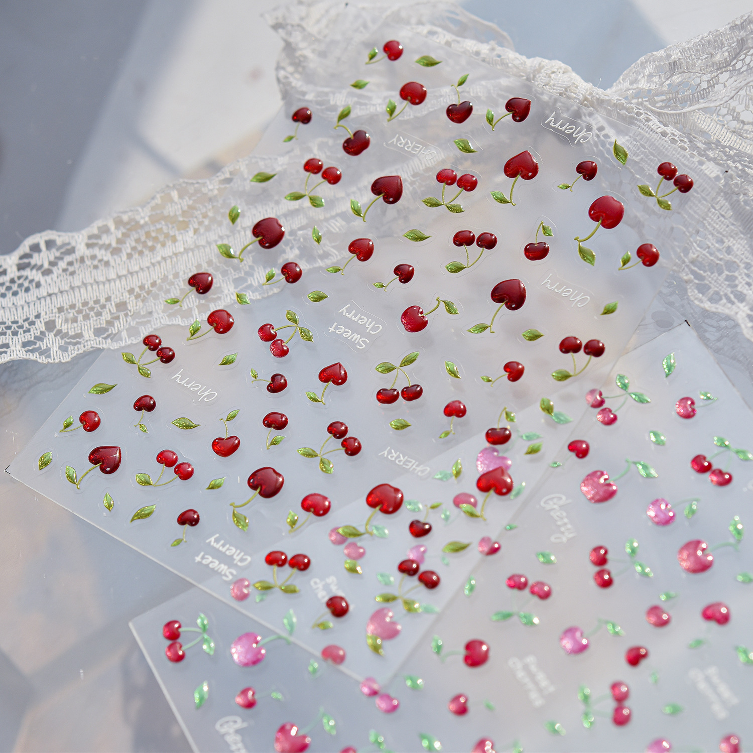 5D Jelly Nail Art Stickers Swe - Nail Art Red Cherry incelemesi ve fiyatı