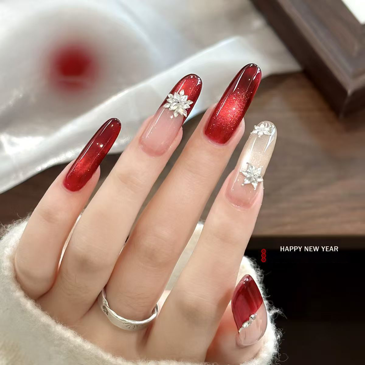 1pc 9-color red solid nail pol - Nail Art Red Cherry incelemesi ve fiyatı