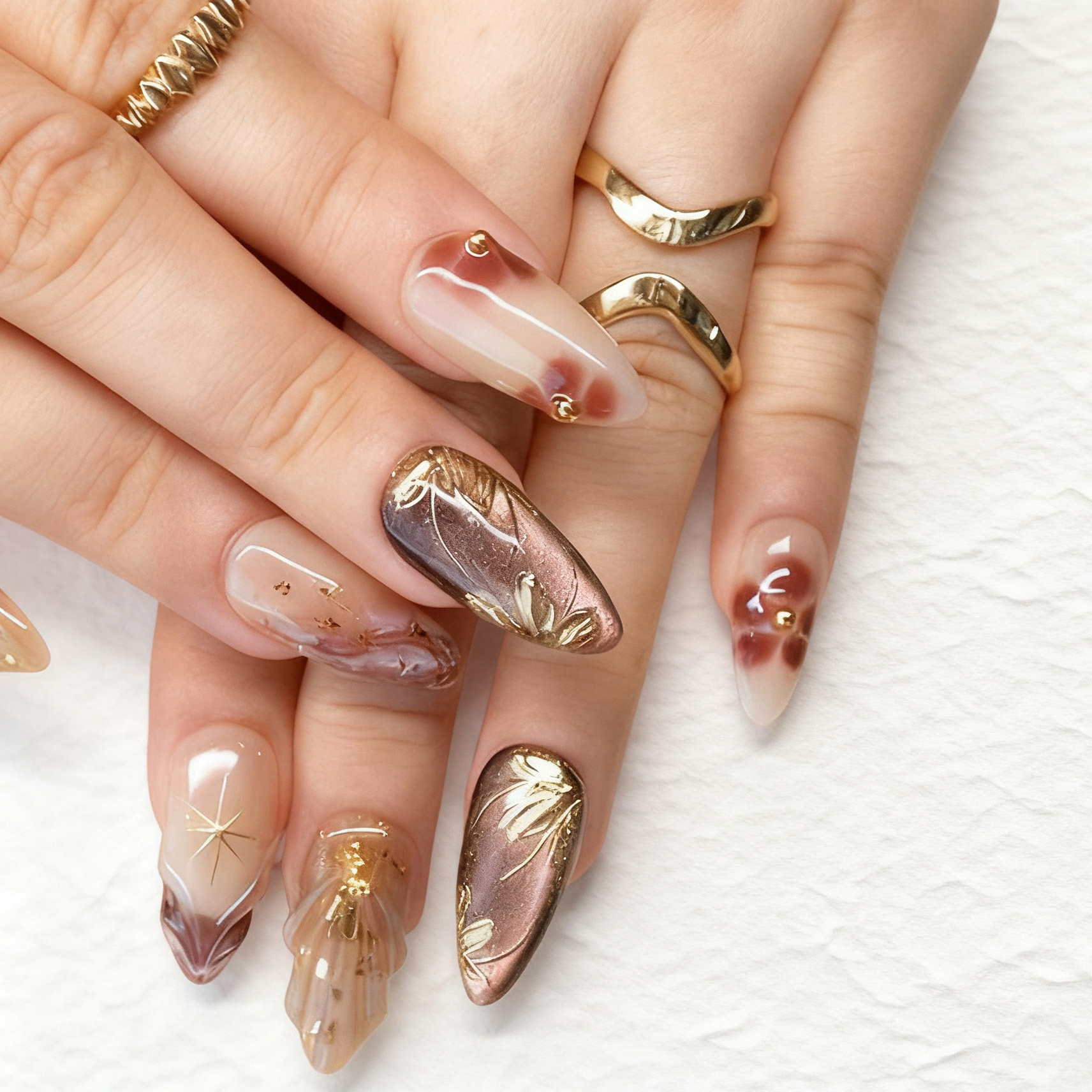 24pcs Flower False Nails Brown - Nail Art Flower incelemesi ve fiyatı