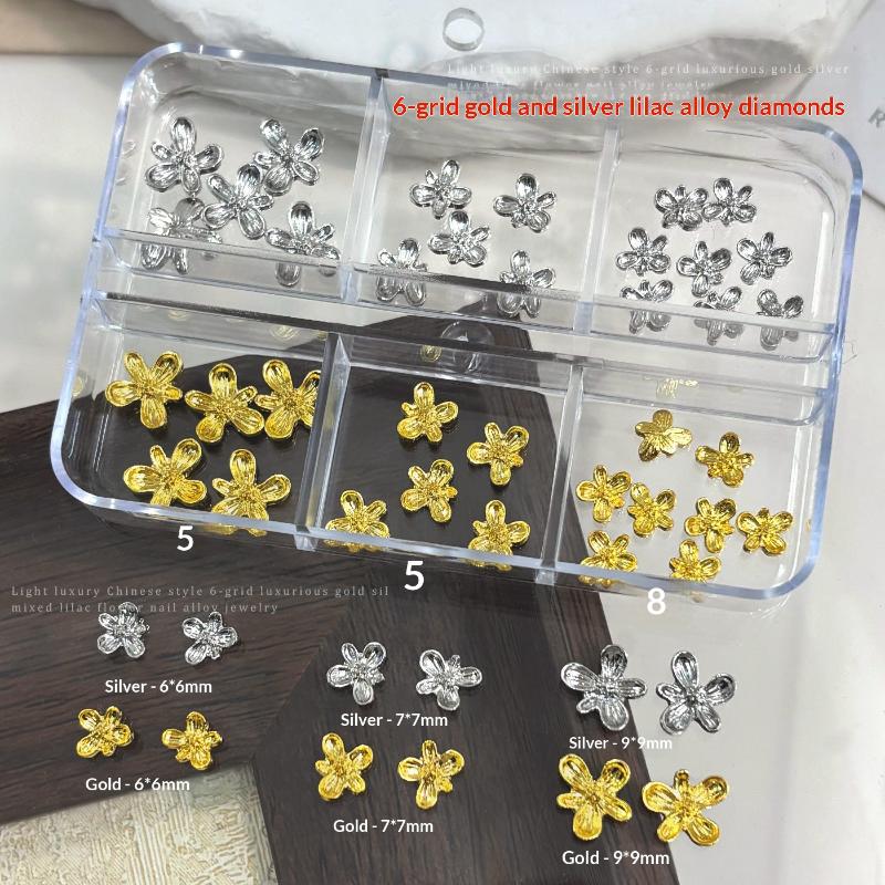 20/30pcs 3D Alloy Flower Nail  - Nail Art Lilac incelemesi ve fiyatı
