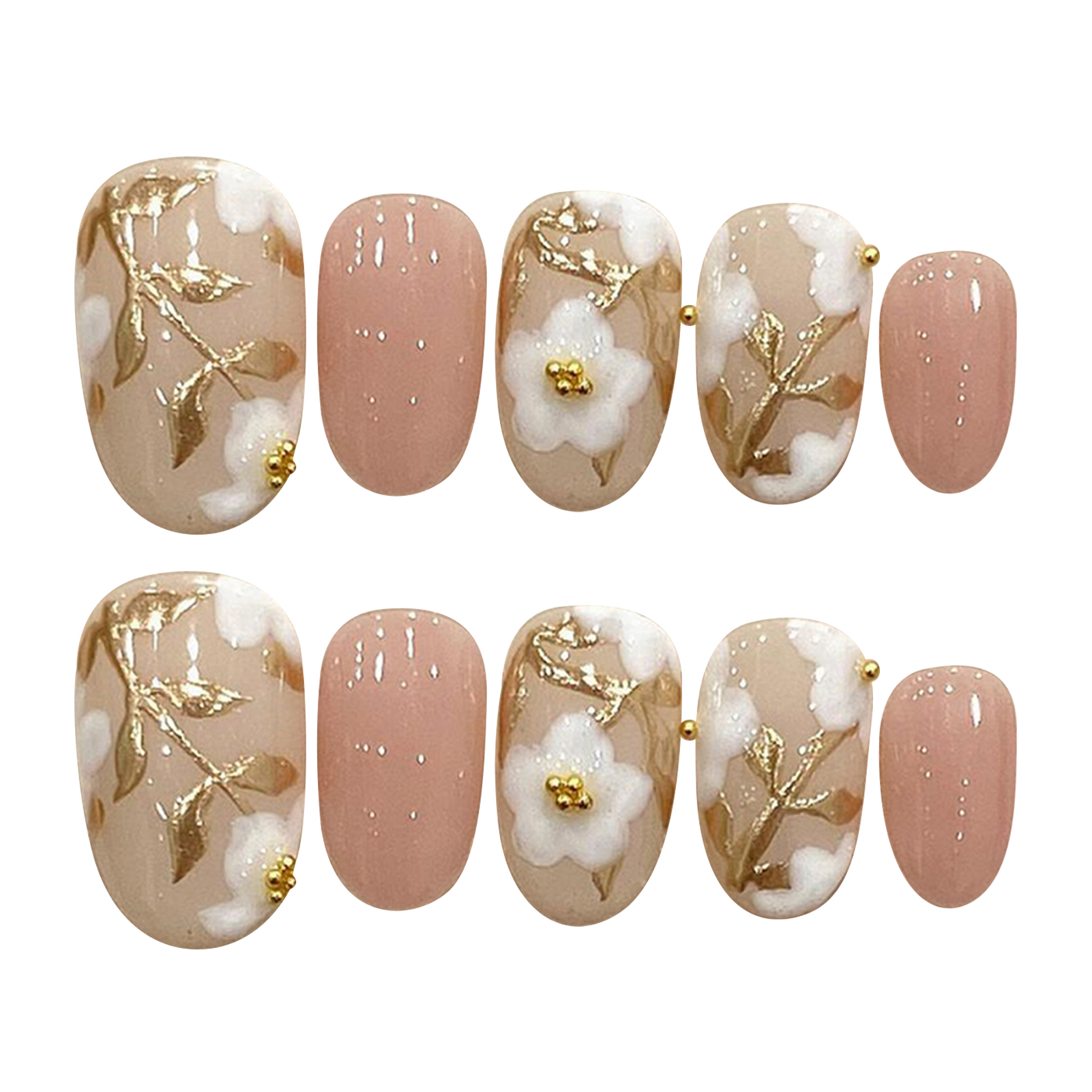 Handmade Press on Nails with W - Nail Art Flower incelemesi ve fiyatı