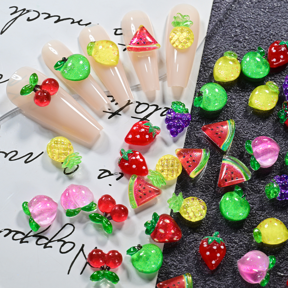 50Pcs 3D Red Cherry Nail Charm - Nail Art Red Cherry incelemesi ve fiyatı