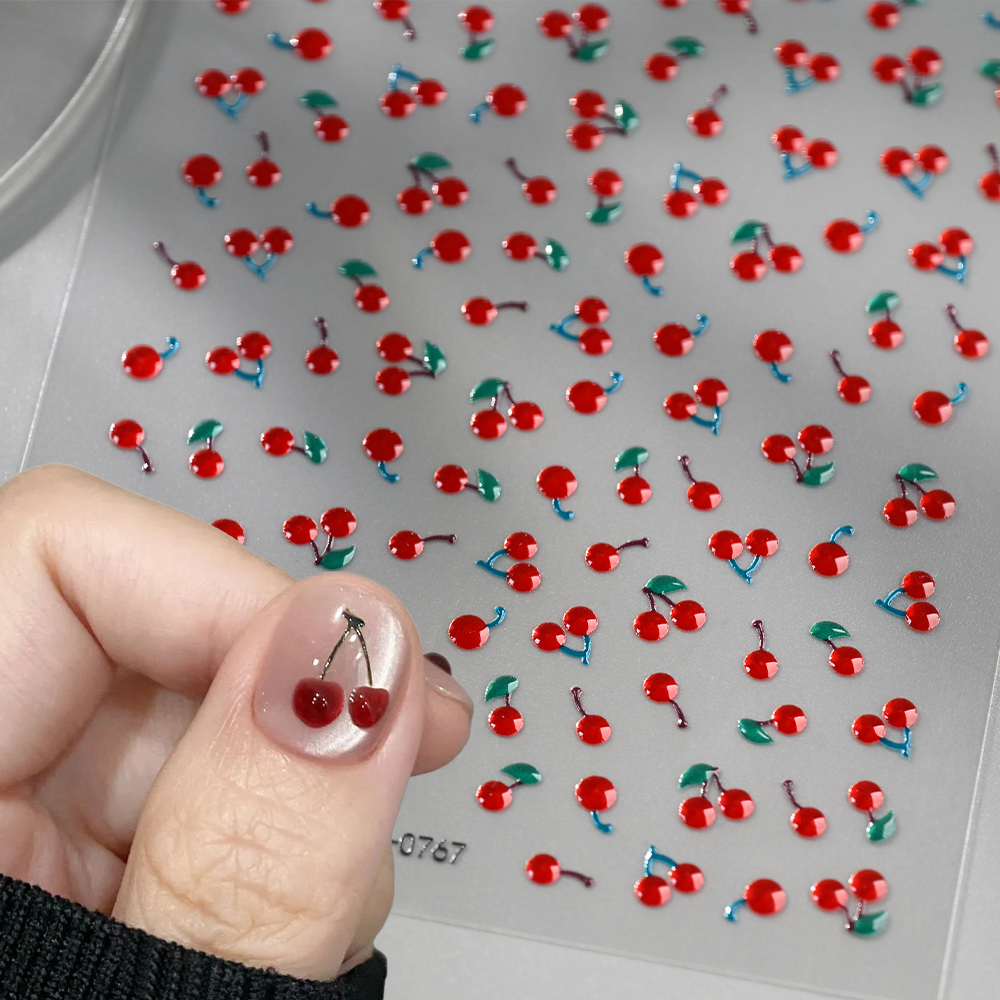 1/2Pcs 5D Cute Red Crystal Che - Nail Art Red Cherry incelemesi ve fiyatı