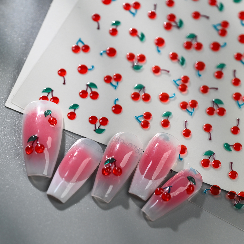 1/2Pcs 5D Cute Red Crystal Che - Nail Art Red Cherry incelemesi ve fiyatı