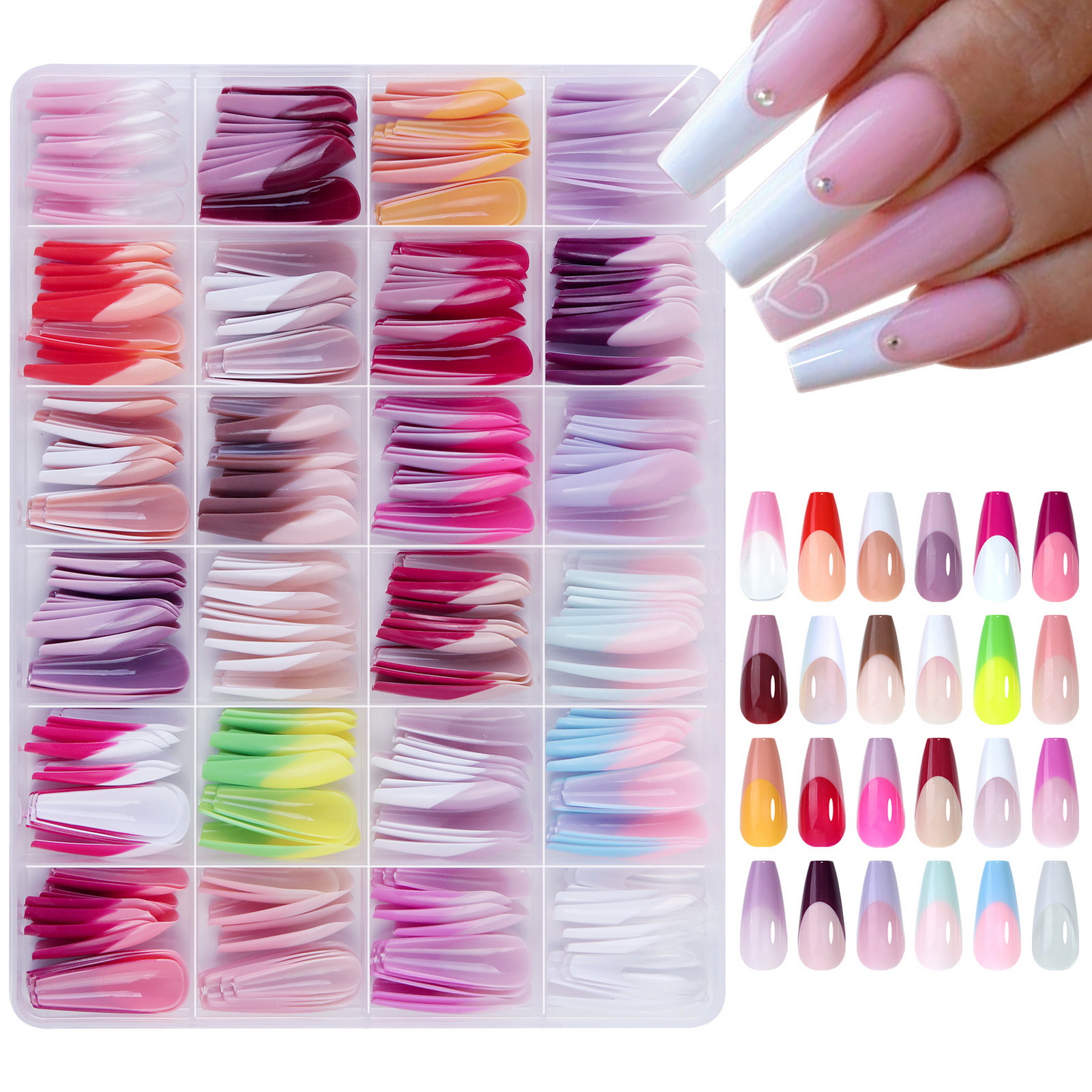 288Pcs Colorful French Tips Fa - Nail Art Full Color incelemesi ve fiyatı