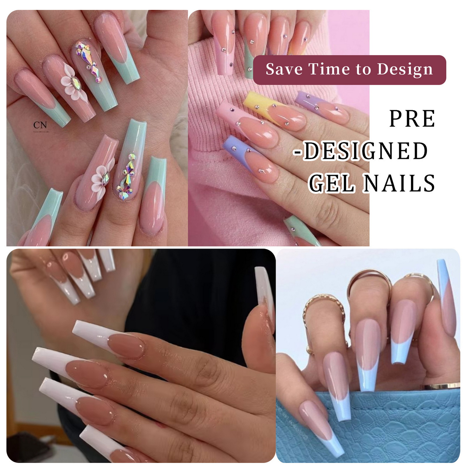 288Pcs Colorful French Tips Fa - Nail Art Full Color incelemesi ve fiyatı