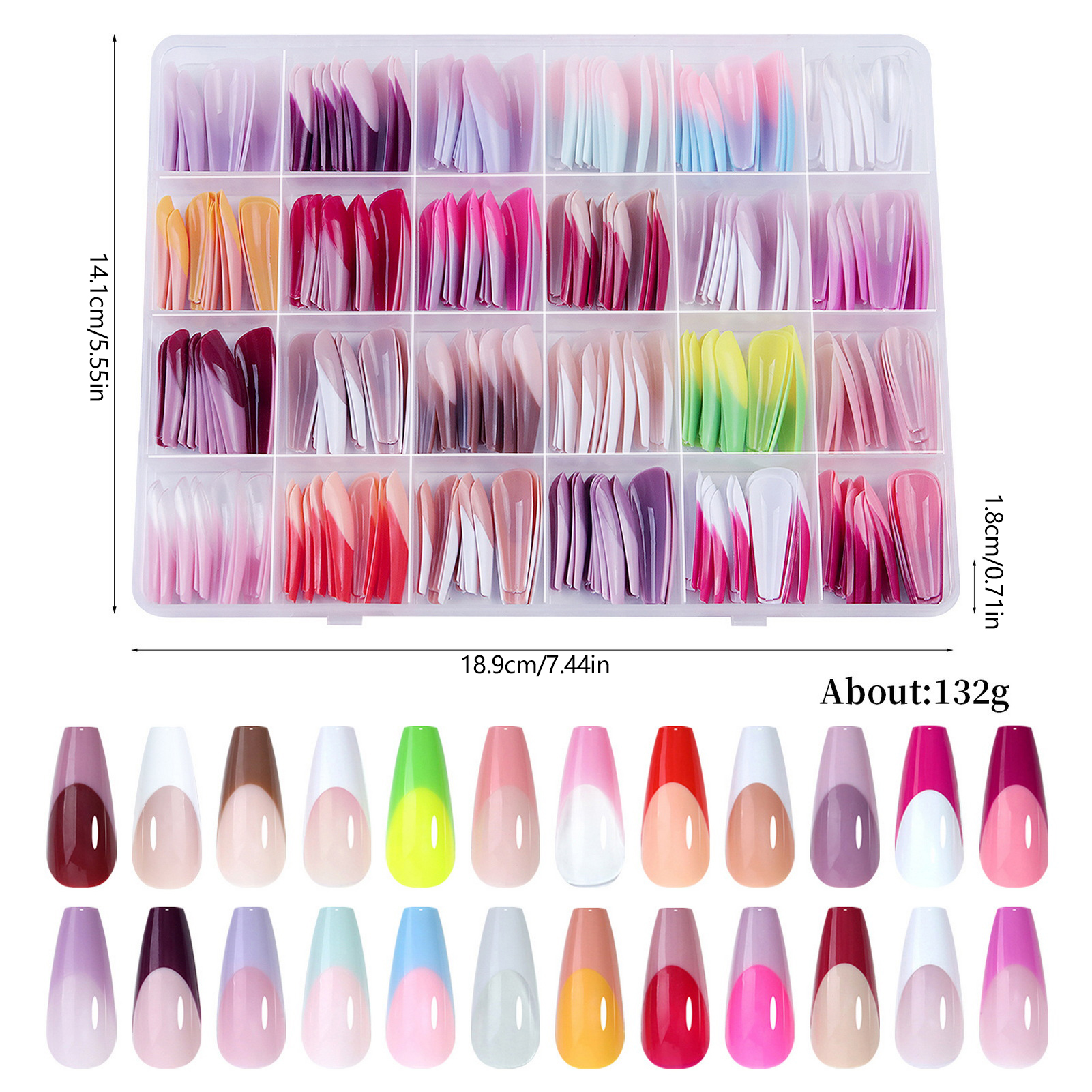 288Pcs Colorful French Tips Fa - Nail Art Full Color incelemesi ve fiyatı
