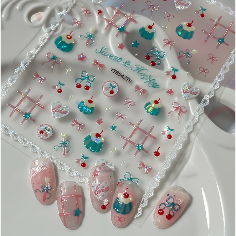 1Pcs Cute Summer Red Cherry Na - Nail Art Red Cherry incelemesi ve fiyatı