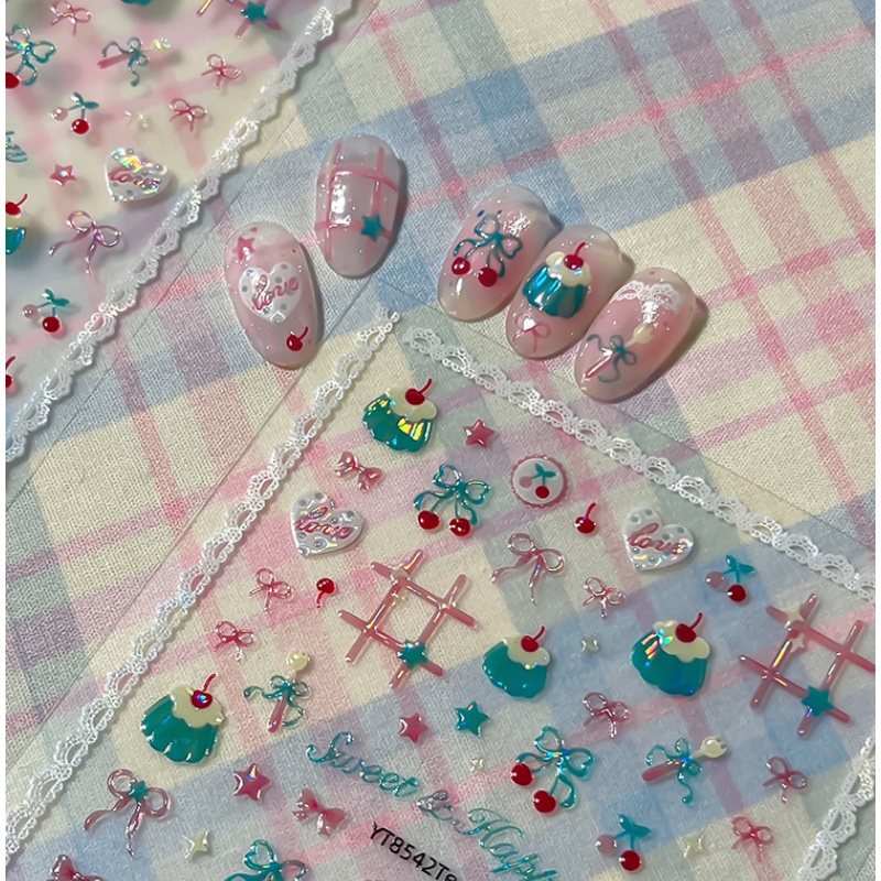 1Pcs Cute Summer Red Cherry Na - Nail Art Red Cherry incelemesi ve fiyatı
