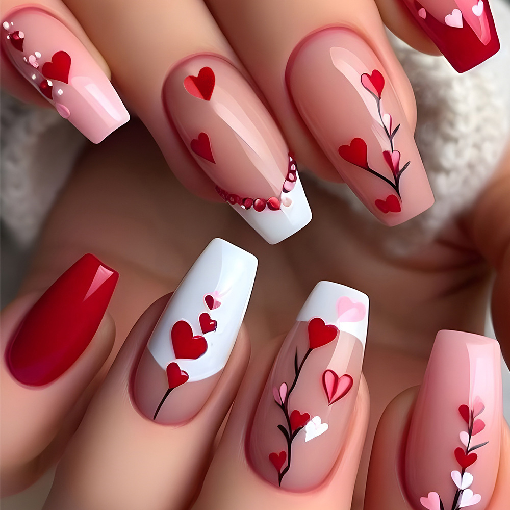 24pcs/set Medium long square f - Nail Art Flower incelemesi ve fiyatı