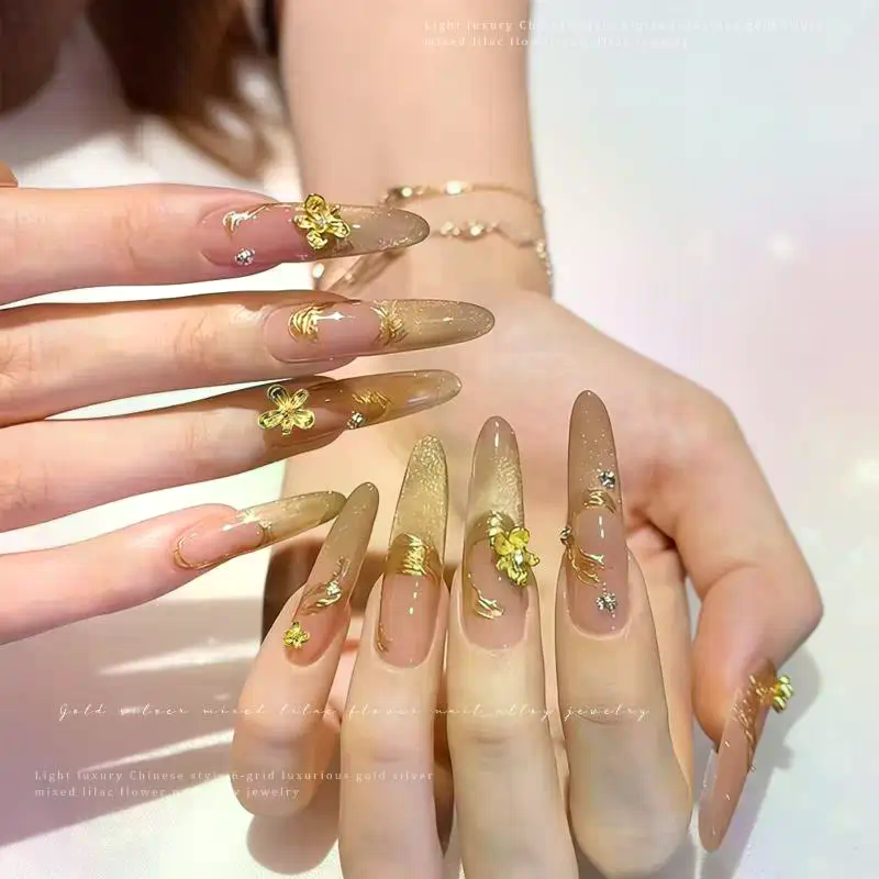 20/30pcs 3D Alloy Flower Nail  - Nail Art Lilac incelemesi ve fiyatı