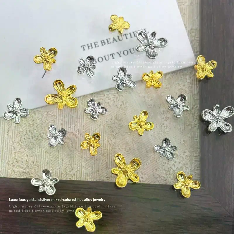 20/30pcs 3D Alloy Flower Nail  - Nail Art Lilac incelemesi ve fiyatı