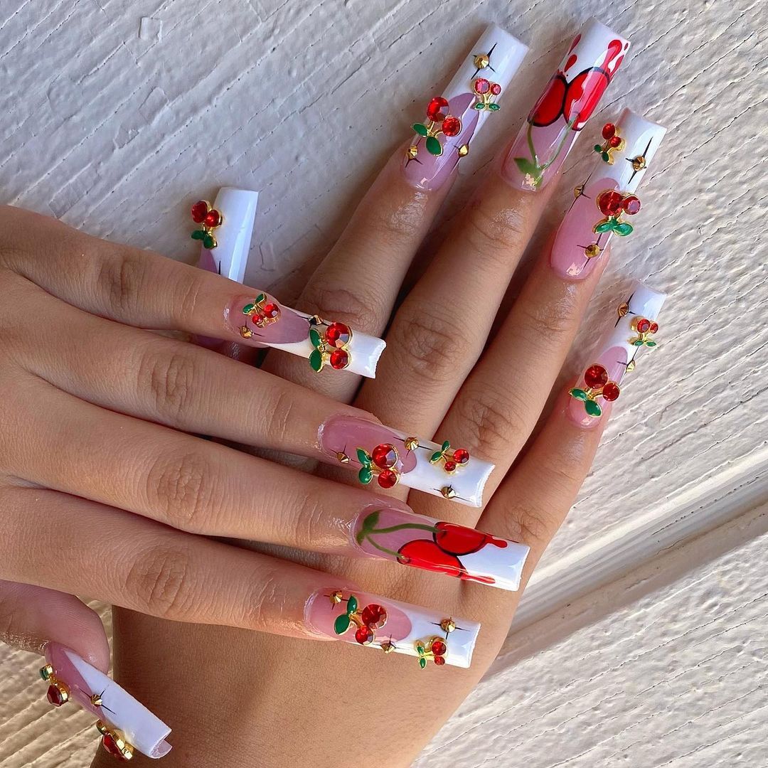 20pcs/bag Cherry Aolly Nail Ch - Nail Art Red Cherry incelemesi ve fiyatı