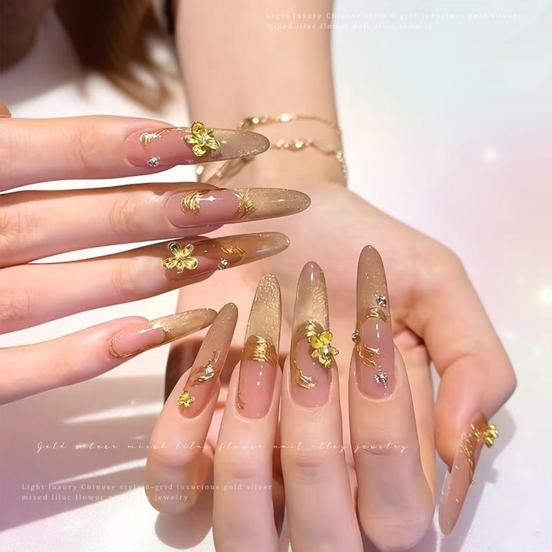 （Summer4）20/30 Pcs 3D Alloy Fl - Nail Art Lilac incelemesi ve fiyatı