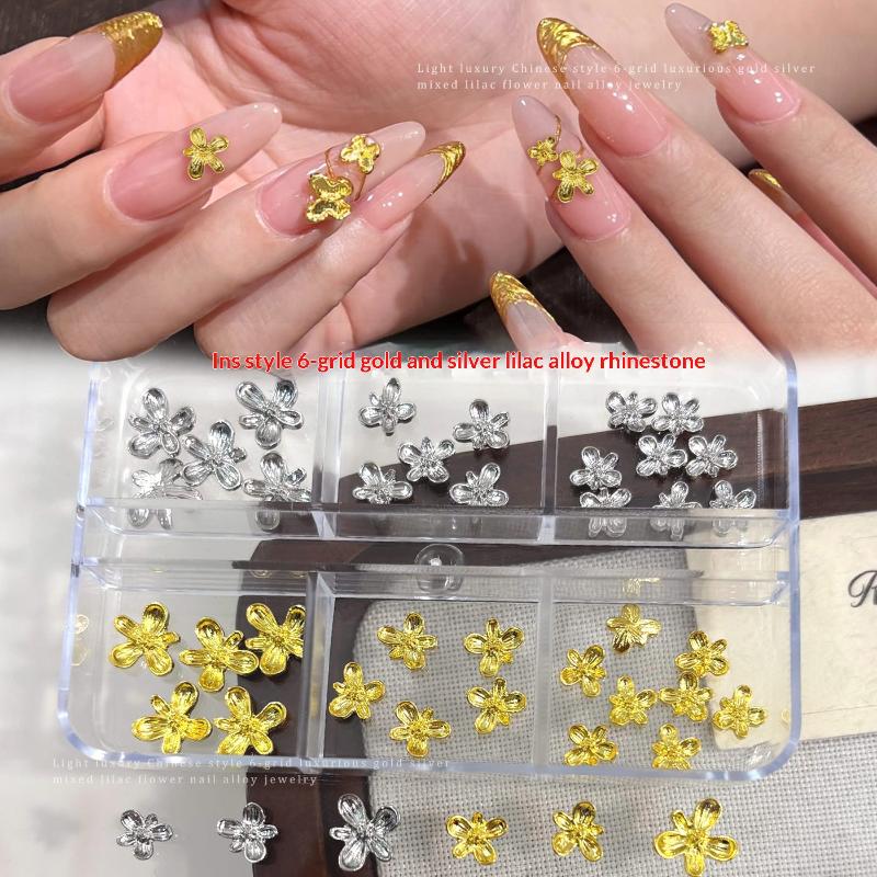 20/30pcs 3D Alloy Flower Nail  - Nail Art Lilac incelemesi ve fiyatı