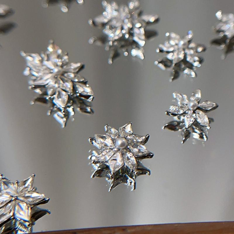 5Pcs Snowflake Flower Zircon P - Nail Art Flower incelemesi ve fiyatı