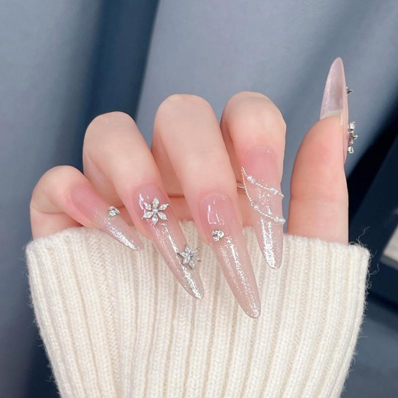 5Pcs Snowflake Flower Zircon P - Nail Art Flower incelemesi ve fiyatı