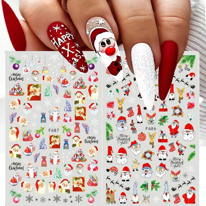Xmas Nails Stickers Winter San - Nail Art Xmas incelemesi ve fiyatı