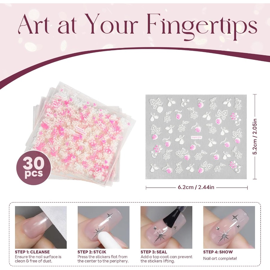30 Sheets 3D Self Adhesive Flo - Nail Art Flower incelemesi ve fiyatı