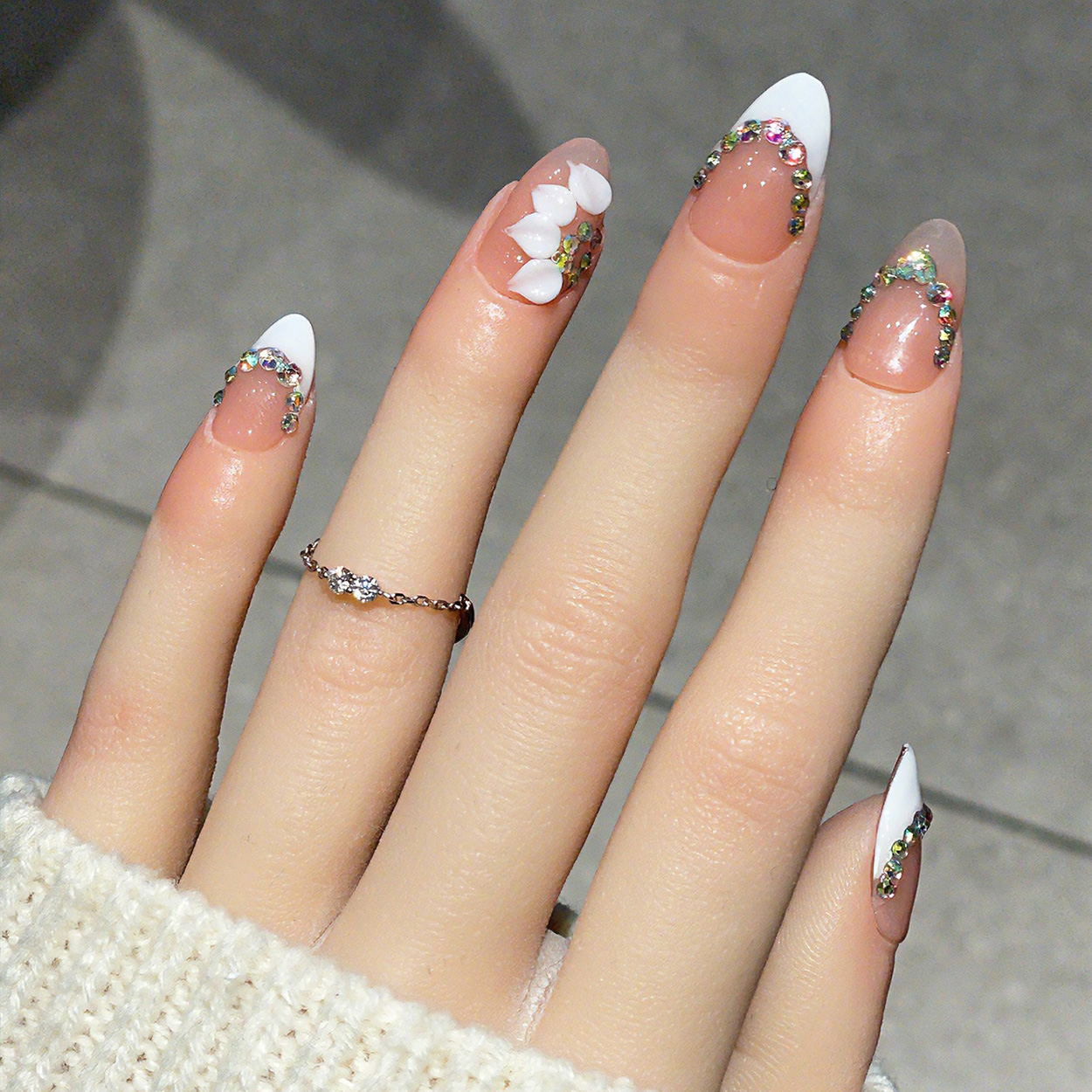 10pcs Short Almond Handmade Pr - Nail Art Flower incelemesi ve fiyatı