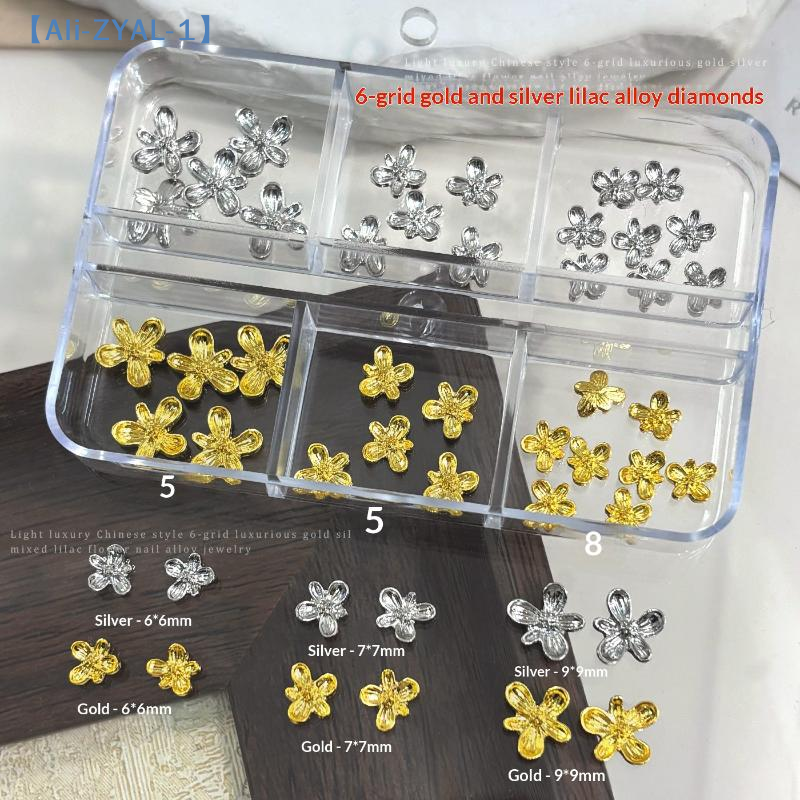 20/30pcs 3D Alloy Flower Nail  - Nail Art Lilac incelemesi ve fiyatı