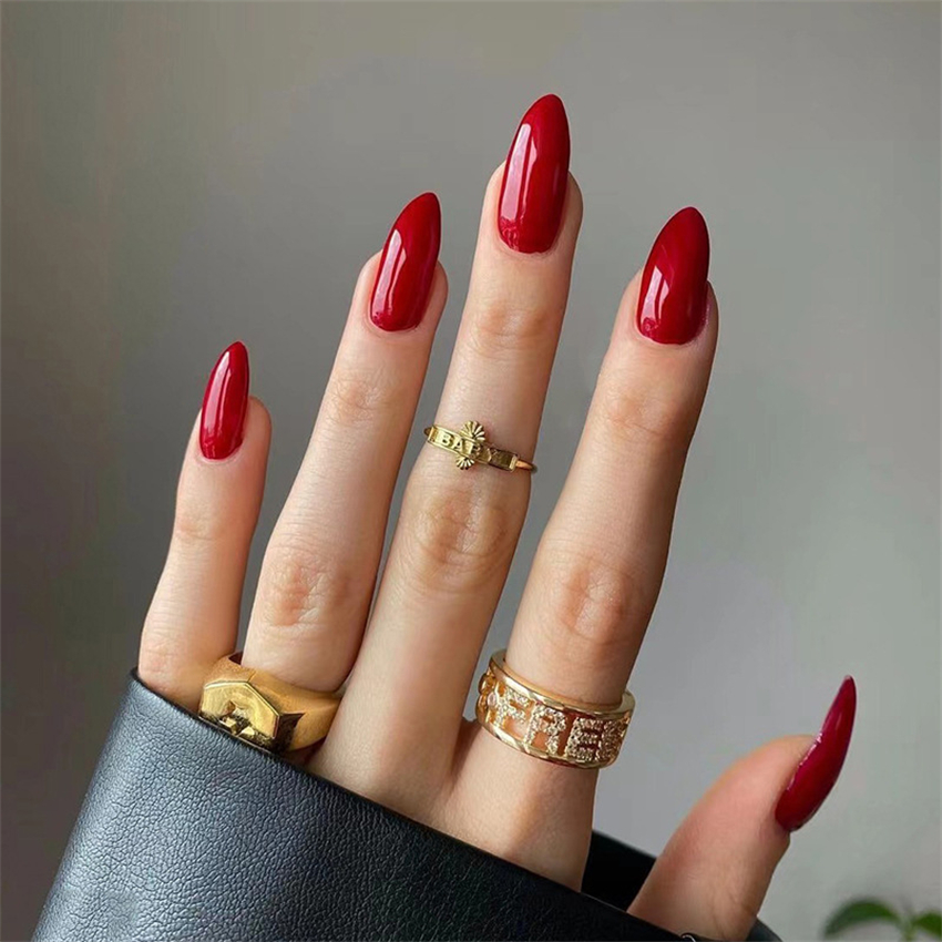 24Pcs/Set Medium Long Solid Co - Nail Art Full Color incelemesi ve fiyatı
