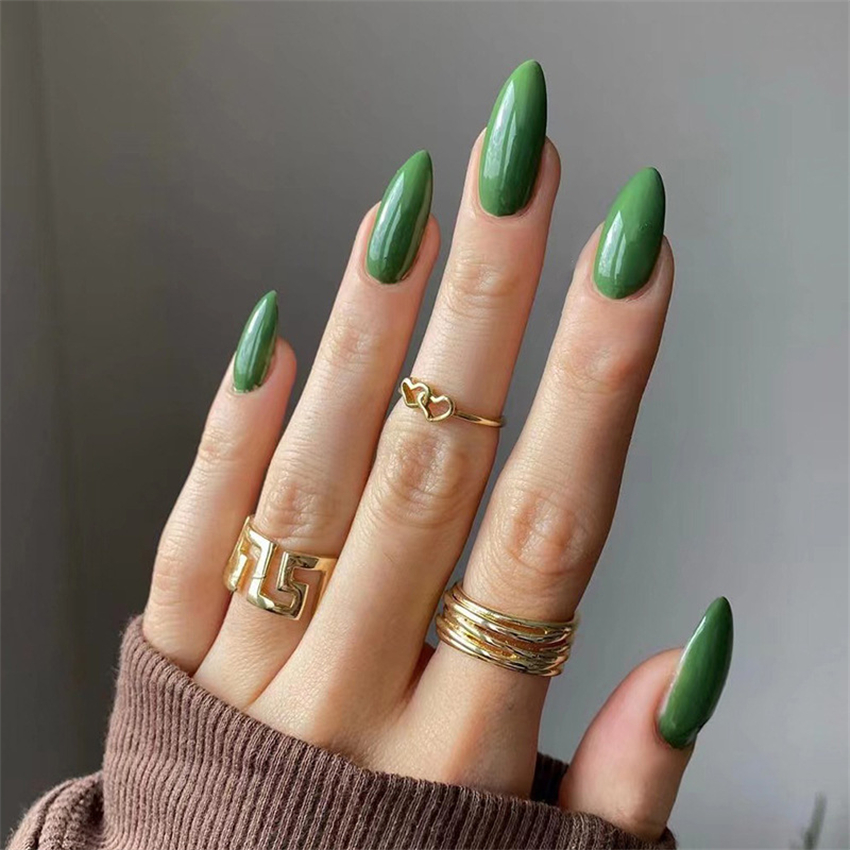 24Pcs/Set Medium Long Solid Co - Nail Art Full Color incelemesi ve fiyatı