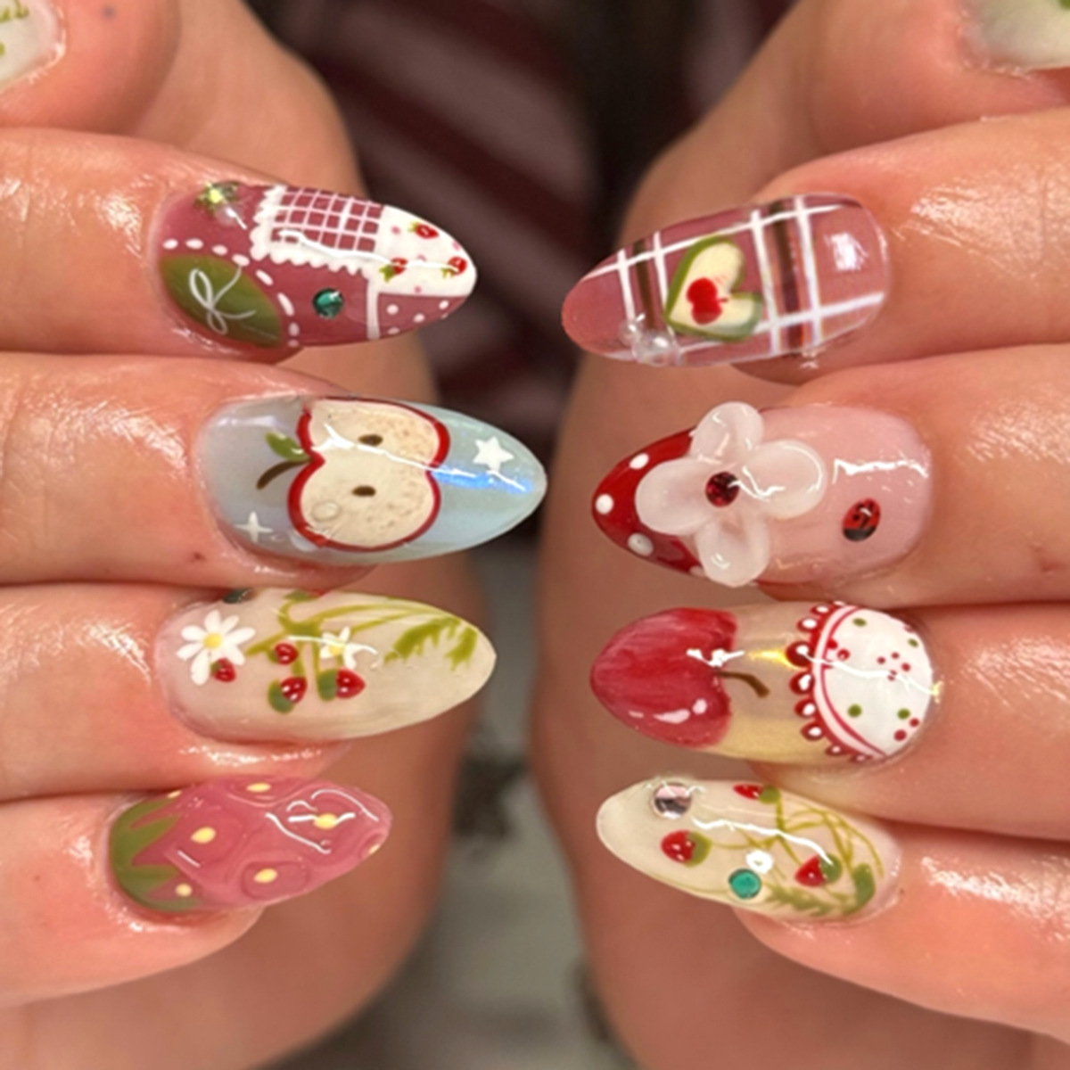 24pcs Flower Long Almond Press - Nail Art Flower incelemesi ve fiyatı