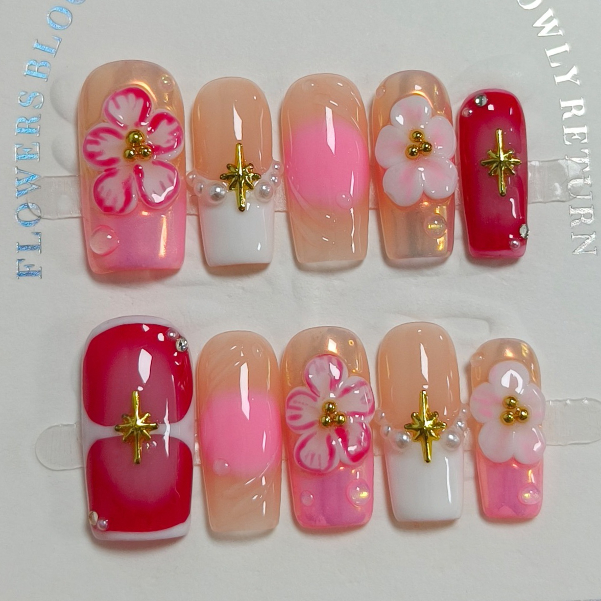 10Pcs French Ballet Handmade R - Nail Art Flower incelemesi ve fiyatı