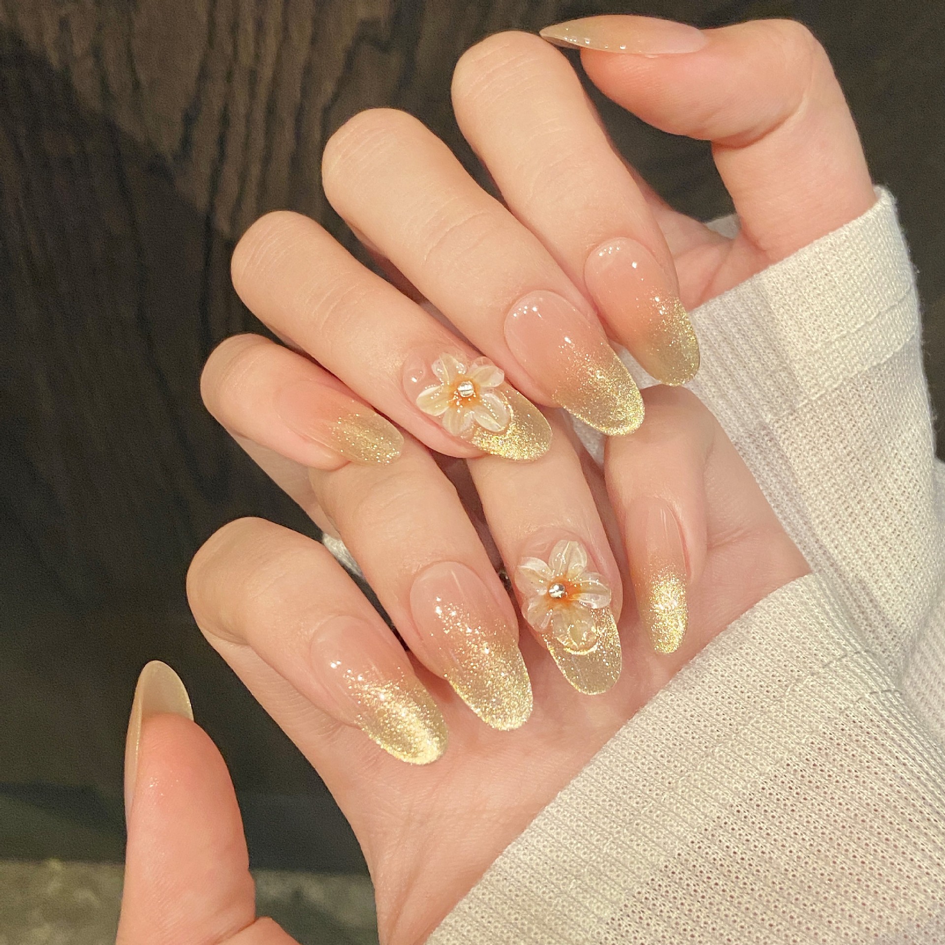 10pcs Handmade Press on Nails  - Nail Art Flower incelemesi ve fiyatı