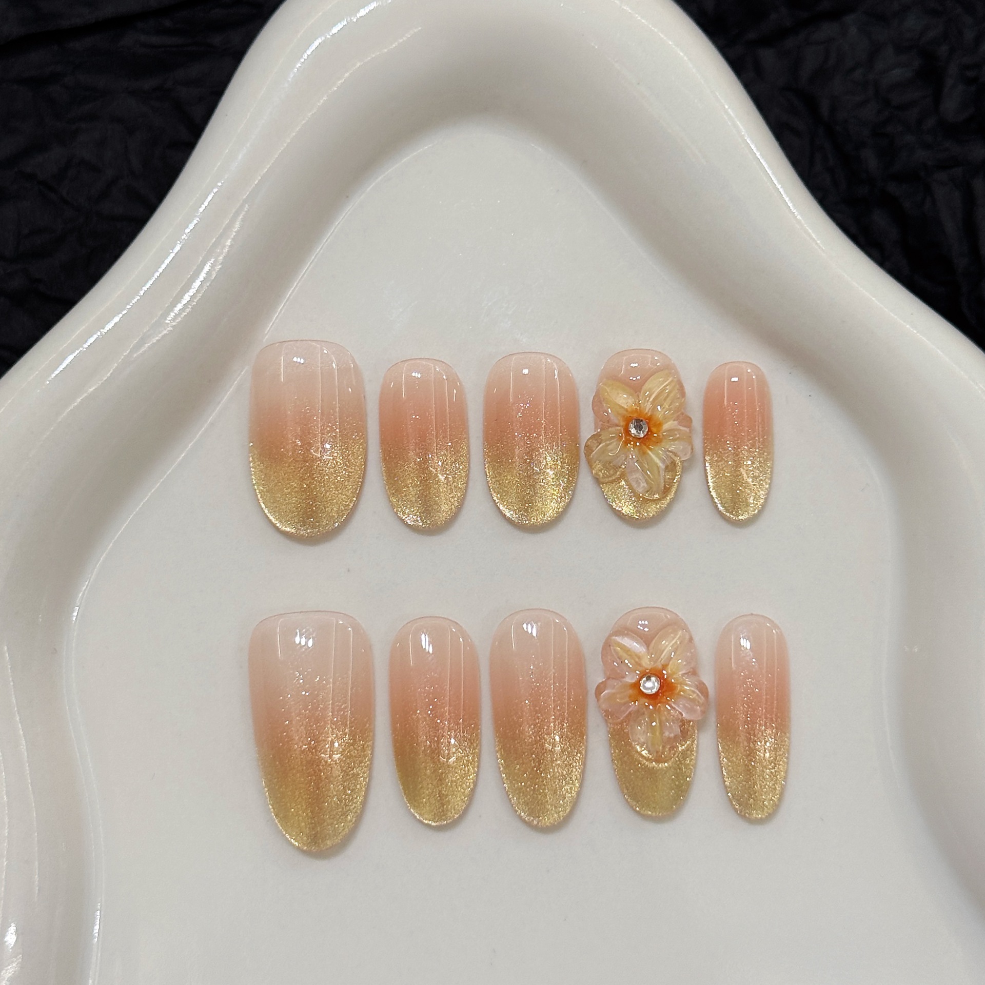 10pcs Handmade Press on Nails  - Nail Art Flower incelemesi ve fiyatı