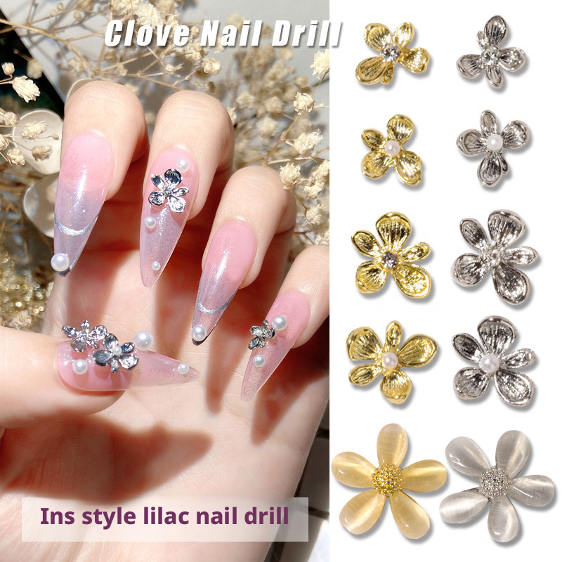 10Pcs Y2K Lilac Flower 3D Nail - Nail Art Lilac incelemesi ve fiyatı