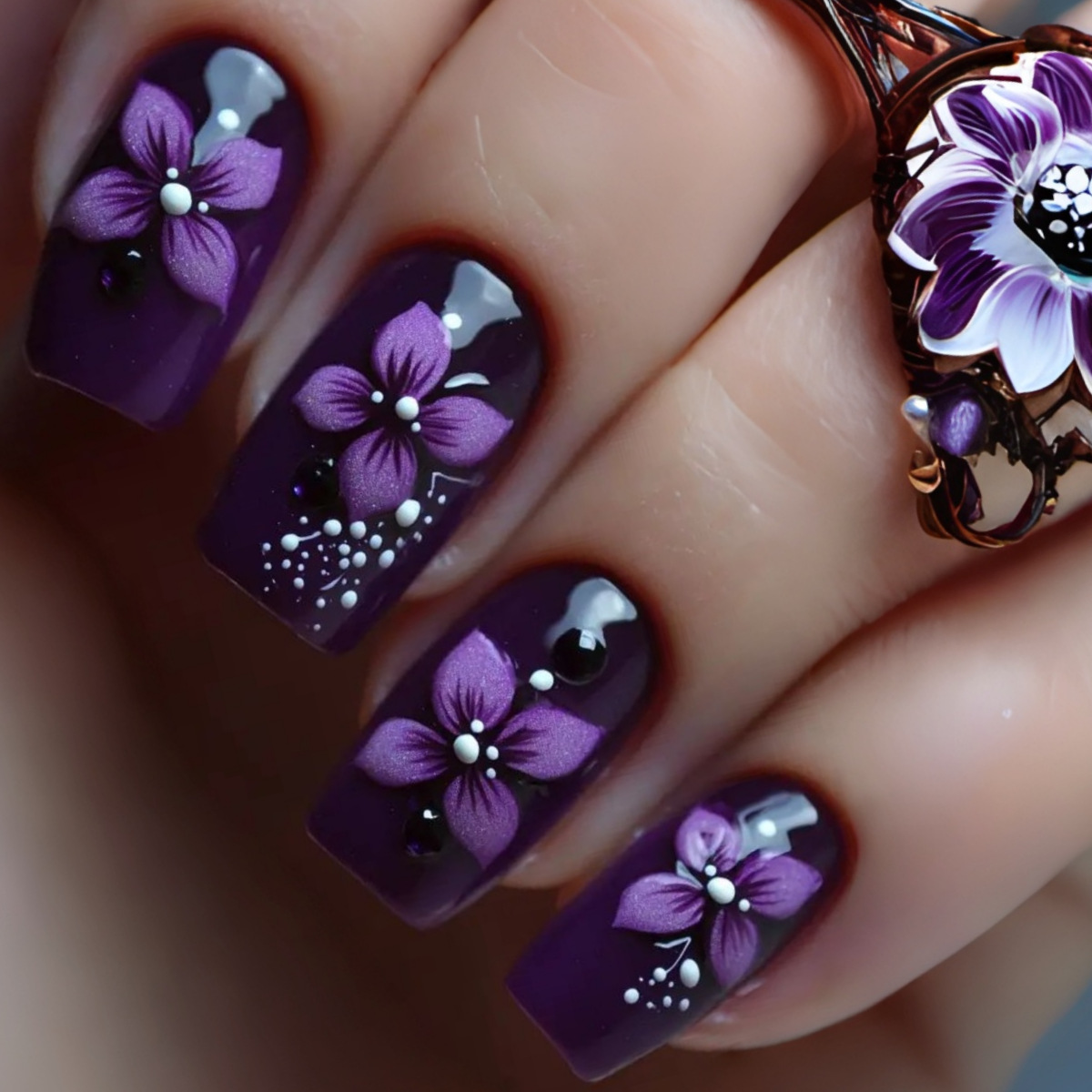 Medium square fake nails for w - Nail Art Flower incelemesi ve fiyatı