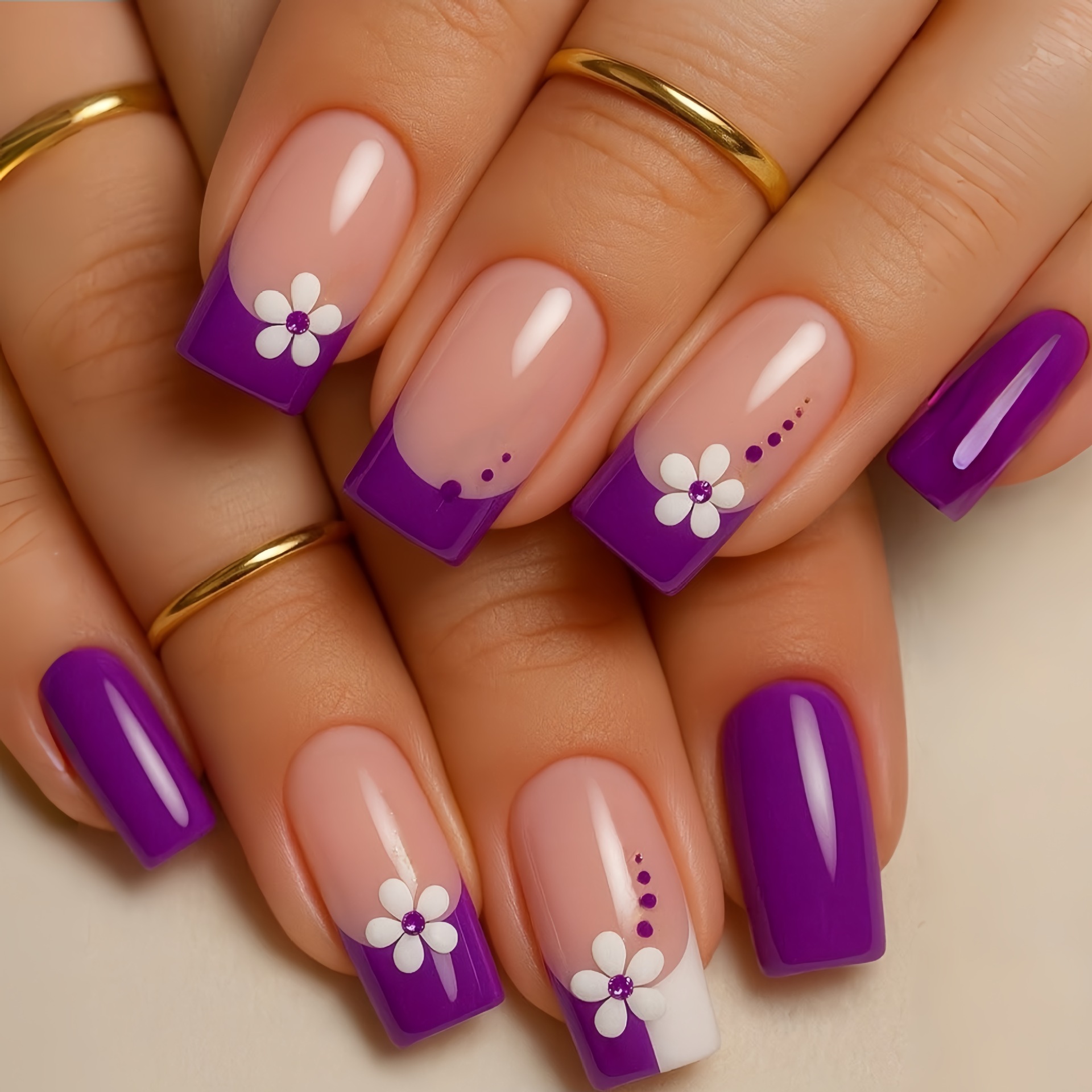 Medium square fake nails for w - Nail Art Flower incelemesi ve fiyatı