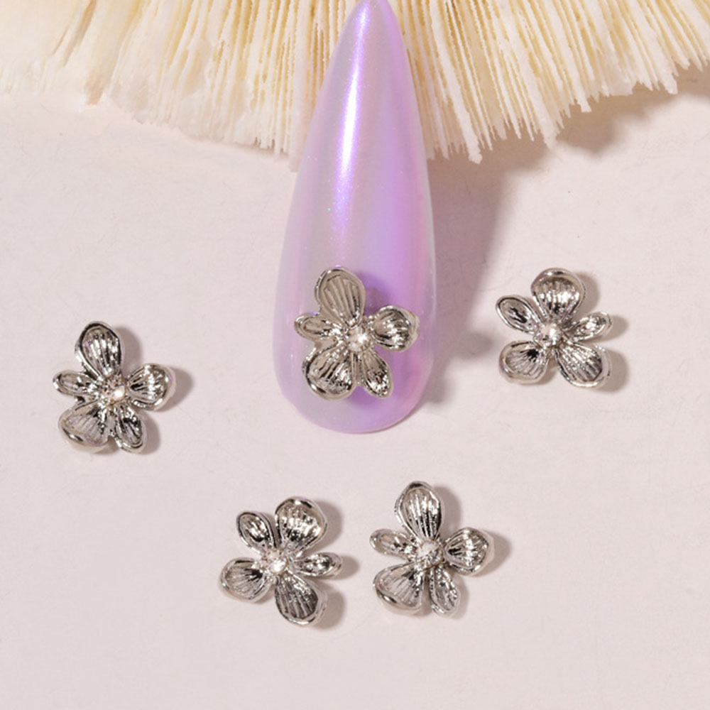 10pcs Gold Rhinestone Flower 3 - Nail Art Lilac incelemesi ve fiyatı