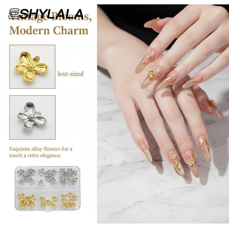 20/30pcs 3D Alloy Flower Nail  - Nail Art Lilac incelemesi ve fiyatı