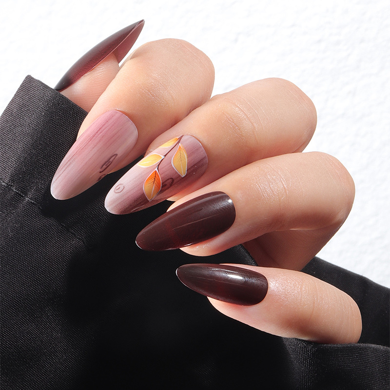 24Pcs French Almond False Nail - Nail Art Red Cherry incelemesi ve fiyatı