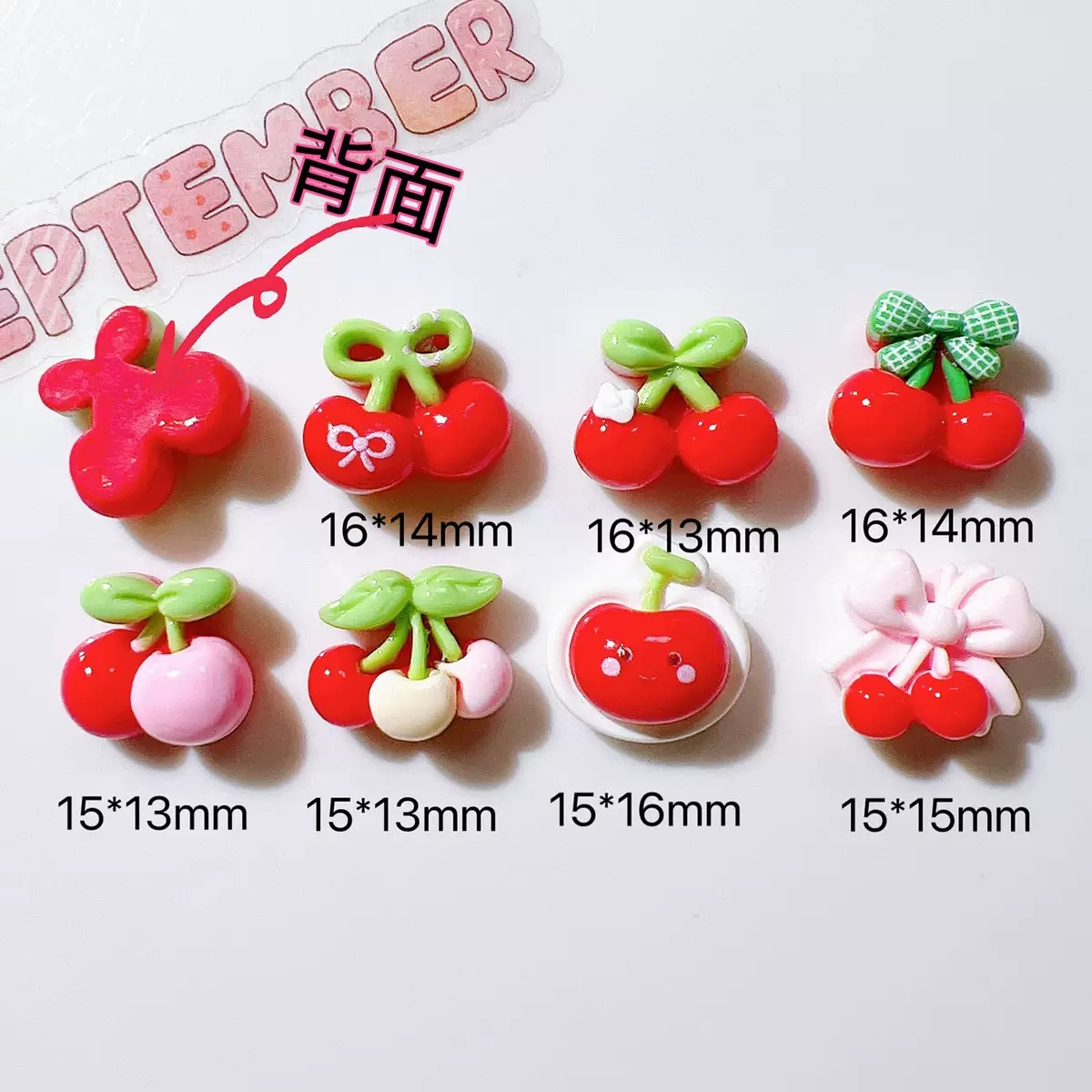 20Pcs Cute Mini cartoon with v - Nail Art Red Cherry incelemesi ve fiyatı