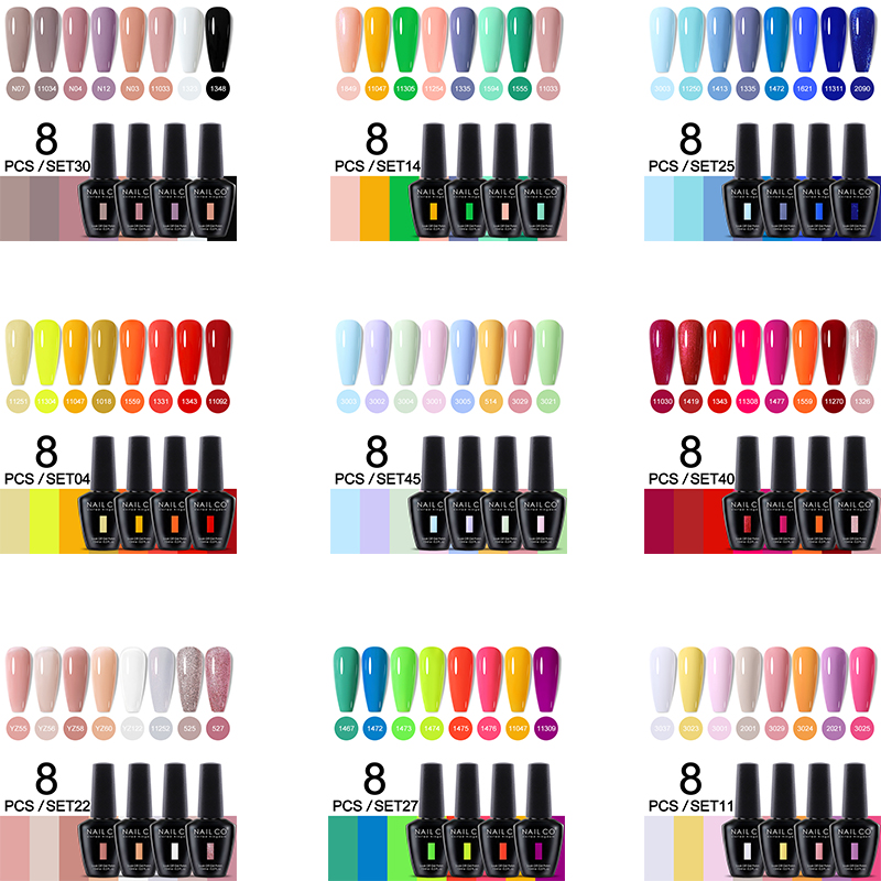 NAILCO 8Pcs/Set 15ML Gel DIY N - Nail Art Full Color incelemesi ve fiyatı