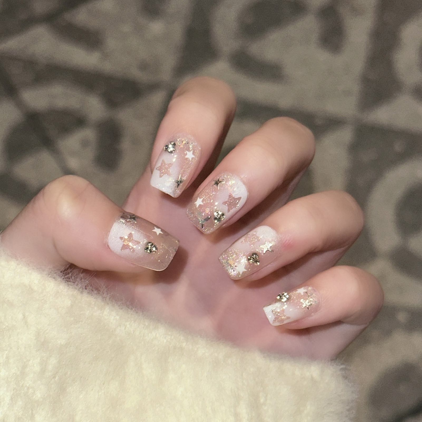 10PCS Short Square Fake Nails  - Nail Art Flower incelemesi ve fiyatı